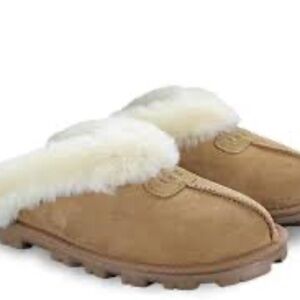 UGG Coquette Chestnut Suede Sheepskin Comfort Slippers, Women Sz US 11